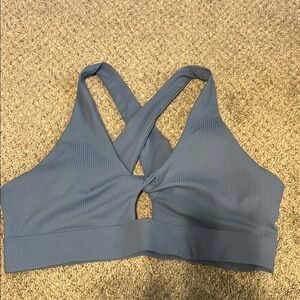 Fabletics Blue Sports Bra with Cross-Back Design